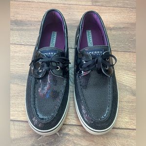 Women’s Sperry Boat Shoe with Black Sequins